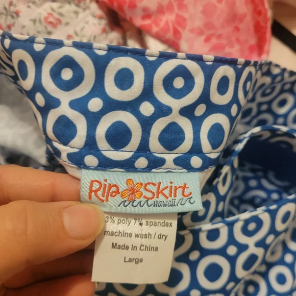 Rip Skirt Blue Patterned Skirt - Picture 2 of 3